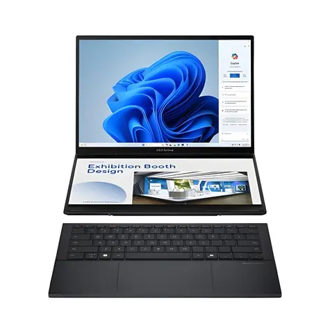 Asus Zenbook Duo grau / Notebook / 14" WUXGA OLED T / Intel Core Ultra 9 285H / 32 GB / 1 TB SSD / Windows 11