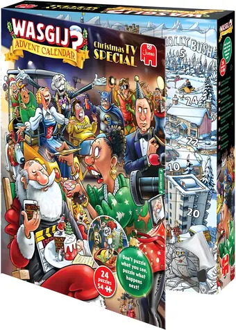 Jumbo-Puzzle WASGIJ Adventskalender: Weihnachts-TV-Special / 24 x 54 Teile / ab 15 Jahren