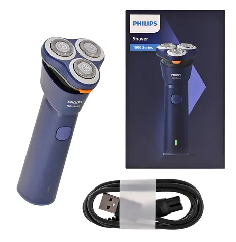 Philips Series 1000 S1881/00 marineblau / Herrenrasierer / Rotationsrasierer / Nass- und Trockenrasur / 35 Min.