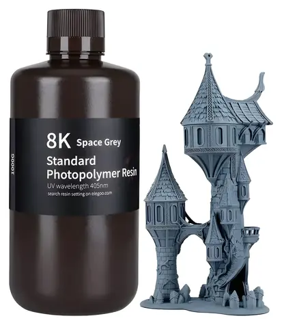 ELEGOO Wasserwaschbares 8K-Grau / Harz für 3D-Druck / LCD/DLP / 405 nm / 1 kg