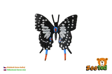 ZOOTED Figur Tropischer Schwalbenschwanzfalter schwarz-grau / Kunststoff / 6 cm / 3+