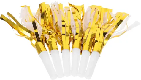 WIKY Party-Haargummis mit Fransen / Spielzeug / 6 Stück / Kunststoff, Papier