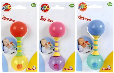 Simba Rassel ABC Baby-Hantel / 13,5 cm / ab 3 Monaten / Kunststoff