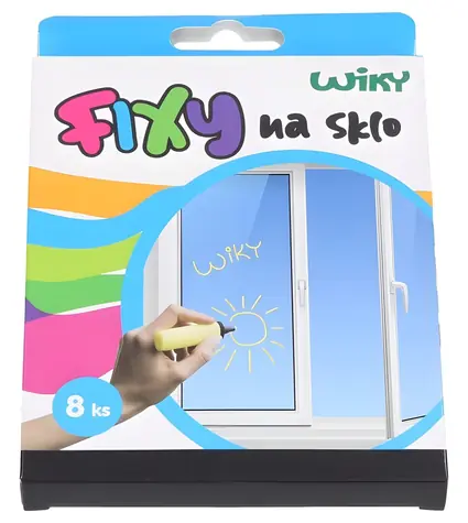 Wiky Glasmarker / Marker / Set mit 8 Farben / abwaschbar