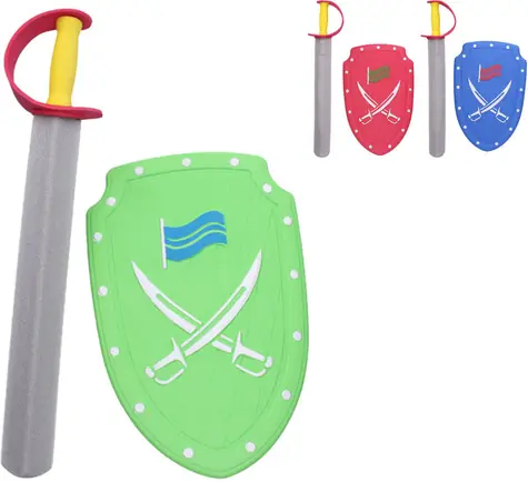 WIKY Ritterset mit Schwert und Schild / Schaumstoff / 57 cm / 3 Farben / ab 3 Jahren