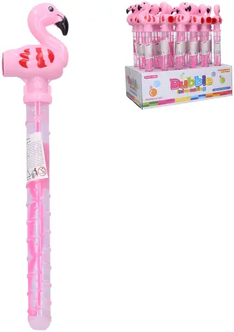 WIKY Seifenblasenbläser Flamingorosa / Pfeife 2-in-1 / 36 cm / ab 3 Jahren