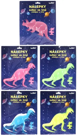 WIKY Aufkleber Dinosaurier, leuchtend im Dunkeln / Wandaufkleber / 2 Stück / Phosphoreszierend