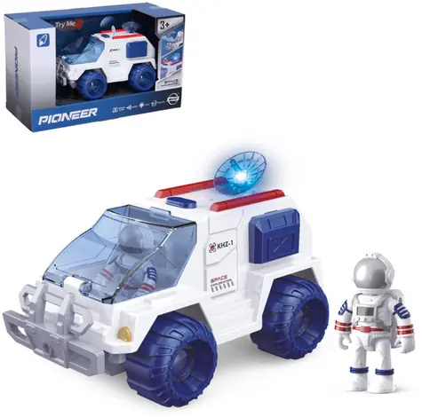 WIKY Raumfahrzeug mit Astronaut 17 cm / Schwungrad / Licht und Ton / Leuchtradar
