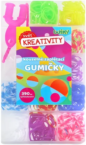 WIKY Loom Bands / Kreatives Armbandstrickset / 390 Teile + Zubehör / Box