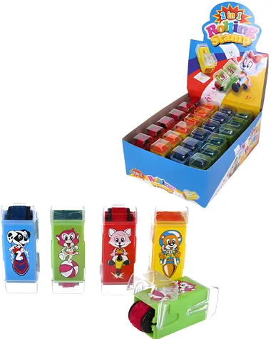 WIKY Rollerstempel 2in1 Tiere / 4 Motive / Kunststoff / ab 3 Jahren