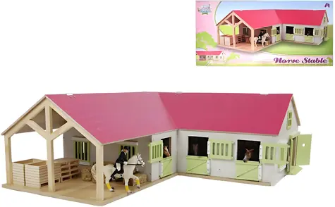 KIDS GLOBE Eckpferdestall / Holzbausatz / 1:24 / ab 3 Jahren