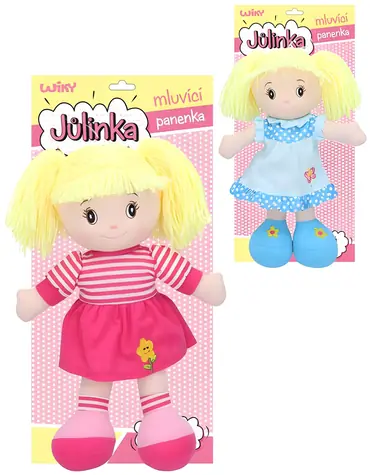 WIKY Puppe Jůlinka / Stoff, Textil / Spricht und singt Tschechisch / 40 cm / ab Geburt