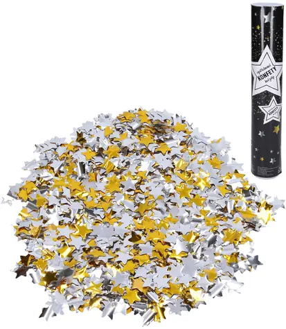 WIKY Konfetti Sternschnuppen Gold-Silber in der Tube / Partydekoration / 10 g / ab 14 Jahren