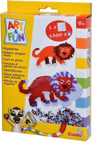 Simba Art&Fun Bügelperlen / Tiere, 1300 Stück / mit Rückseite / 4 Motive / ab 6 Jahren