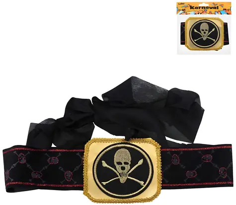 WIKY Piratengürtel mit Totenköpfen / Karnevalsaccessoire / Piraten