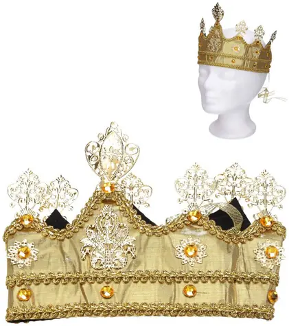 WIKY Königskrone Gold / Karnevalsaccessoire / Textil, Kunststoff