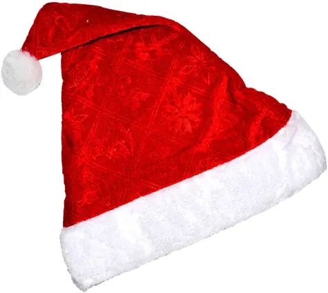 WIKY Weihnachtsmannmütze mit Bommel, rot / Karnevalsaccessoire / 28 x 40 cm