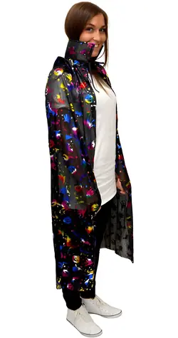 WIKY Hexenumhang mit Kürbissen, schwarz / Kostüm / Textil / 120 cm