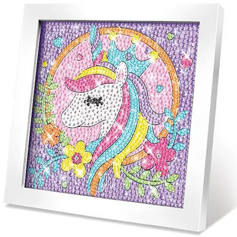 WIKY Diamantmalerei Einhorn / Kreativset / 17,5 cm / ab 6 Jahren
