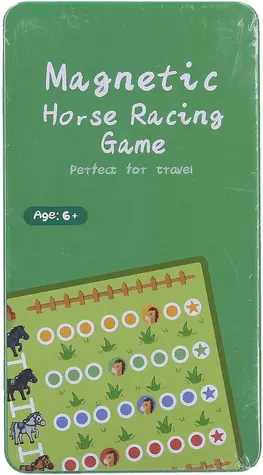 WIKY Pferderennspiel in der Metalldose / Brettspiel / Magnetisch / Reisespiel / Ab 6 Jahren