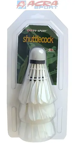 Acra Badminton-Federbälle, federweiß / Letky / 3 Stück / 9 x 18 cm