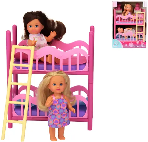 Simba Puppe Evi Love Evička mit Etagenbett / 2-teilig / 12 cm / ab 3 Jahren