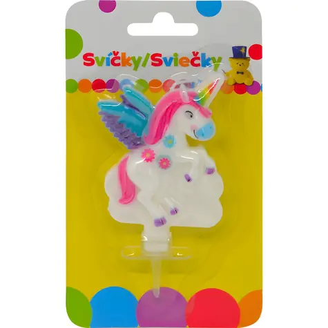 SPARKYS Geburtstagskerze Einhorn / Mit Halter / Rosa
