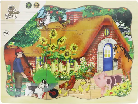 SPARKYS BABU Holzpuzzle-Häuschen / 24 Teile / ab 2 Jahren