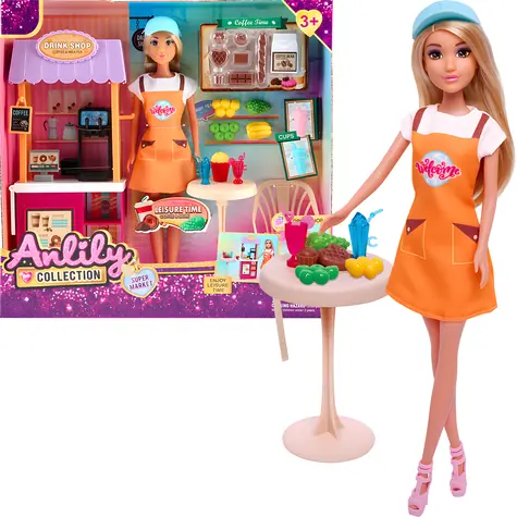 SPARKYS Puppenset mit Café / Spielset / Kunststoff