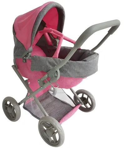 SPARKYS Puppenwagen Deep, rosa-grau / ab 3 Jahren