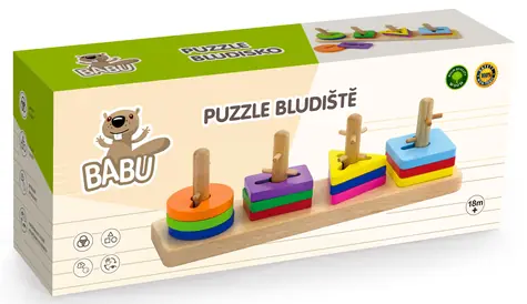 BABU Labyrinth-Puzzle / Holzpuzzle / 13 Teile / ab 3 Jahren