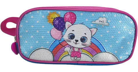 Federmäppchen Katze und Luftballons / 23×11×5 cm