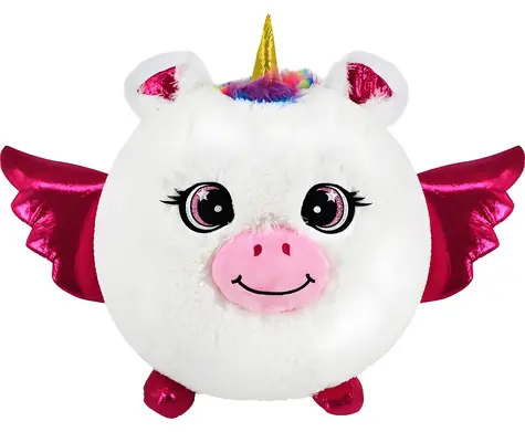 SPARKYS Aufblasbares Plüsch-Einhorn, weiß / 23 cm / Polyester