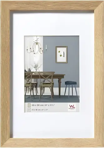 Walther Fiorito EF030E Bilderrahmen, helle Eiche, 20 x 30 cm, Holz, mit Passepartout