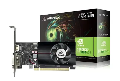 ARKTEK GeForce GT 1030 4GB / Grafikkarte / 1379 MHz / 4 GB DDR4 / 64-Bit / PCIe 3.0 / HDMI + DVI