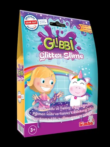 Simba Glitzerschleim Glibbi Lila / 80 g Pulver + 70 g Lösungsmittel / ab 3 Jahren