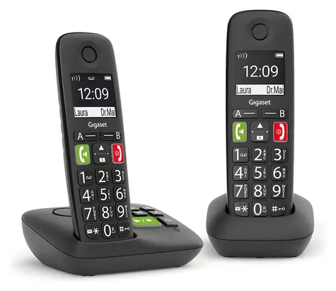 Gigaset E290 A Duo schwarz / Schnurloses Telefon
