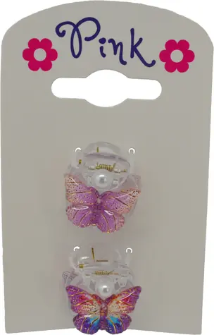 SPARKYS Haarspange Rosa Schmetterling / 2 Stück
