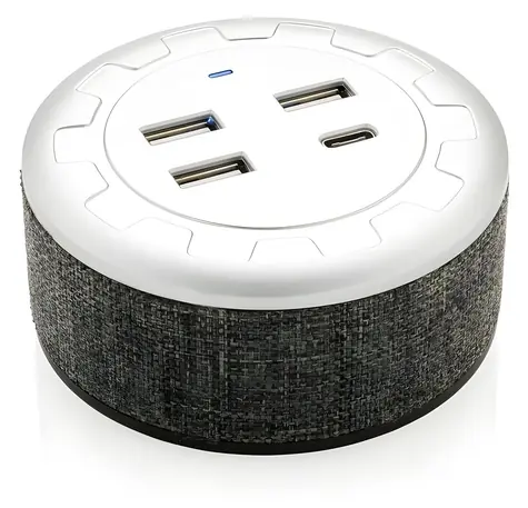 XD Design Vogue grau / USB-Ladegerät / 3x USB-A + 1x USB-C / 4,1 A / Kabellänge 1 m