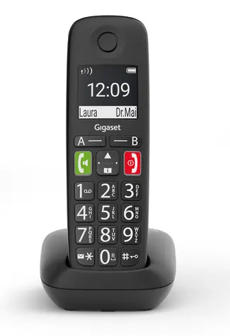 Gigaset E290 schwarz / Schnurloses Telefon
