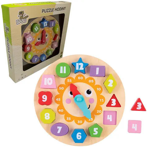 BABU Puzzle-Uhr / Holz / 13 Teile / ab 3 Jahren