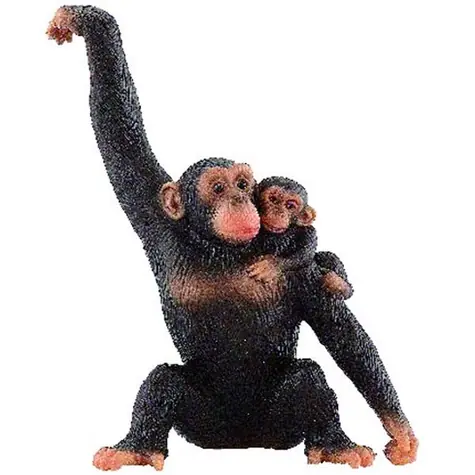 BULLYLAND Figur Schimpanse mit Jungem / Kunststoff / 10 x 11,5 x 6 cm