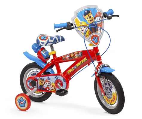 TOIMSA Kinderfahrrad Paw Patrol rot / 12 Zoll / Seitenräder / Flaschenhalter / ab 3 Jahren