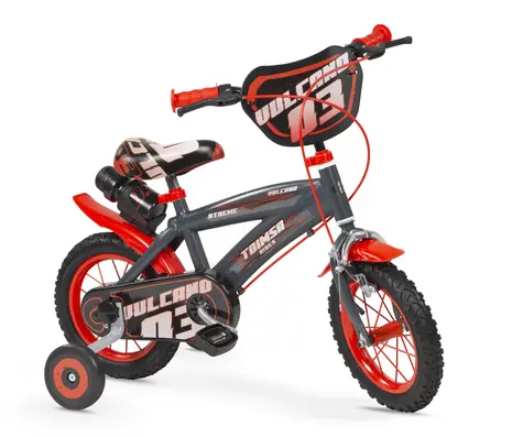 TOIMSA Kinderfahrrad Vulcano 12" grau / Seitenräder / Doppelbremsen / Luftreifen / ab 3 Jahren
