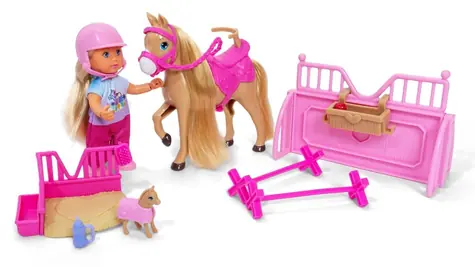 Simba Puppe Evička Pferdeclub / mit Pony / 12 cm / ab 3 Jahren