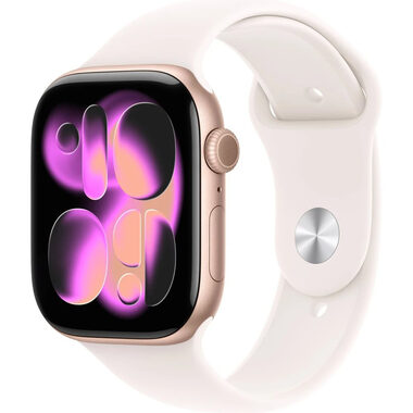 Apple Watch Series 11 GPS 42 mm Roségold-Aluminiumgehäuse - Hellrosa Sportarmband S/M / 130-180 mm