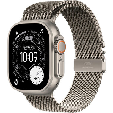 Apple Watch Ultra 3 (2025) GPS+Cellular 49 mm Titangehäuse - Titan Milanese Loop (M) / 155-185 mm 