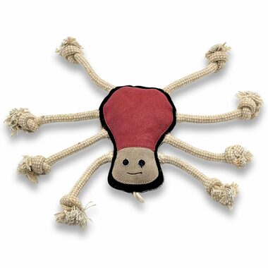 PafDog Spinnenpfoten-Spielzeug für Hunde aus Leder und Jute, 38 cm