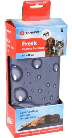 Flamingo Kühlkissen graues Tropfenmuster S 50x40cm