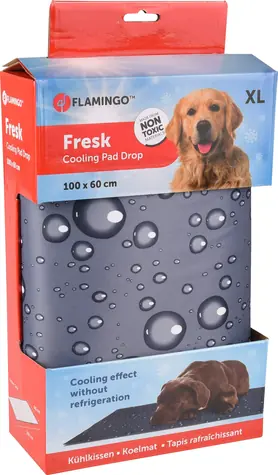 Flamingo Kühlkissen graues Tropfenmuster XL 100x60cm